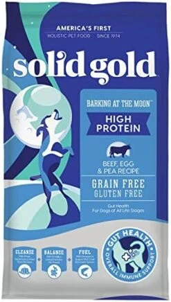 Solid Gold Dry Dog Food W/Nutrientboost For Adult & Senior Dogs - Made With Real Beef, Egg, And Pea - Barking At The Moon High Protein Dog Food For Energy, Digestive And Immune Support - 3.75 LB Bag -Zoomie Shop 51ikPJx ocL. AC 1
