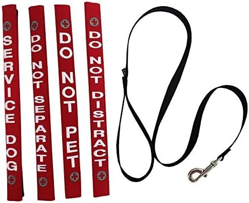 ActiveDogs Service Dog Identification Velcro Leash Wrap Set W/ 15" Long Leash - Red, Set Of 4: Service Dog, Do Not Pet, Separate, Distract 8 ActiveDogs Service Dog Identification Velcro Leash Wrap Set W/ 15" Long Leash - Red, Set Of 4: Service Dog, Do Not Pet, Separate, Distract - Image 8
