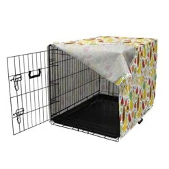 Lunarable Tropical Dog Crate Cover, Colorful Cartoon Fruits Papaya Banana And Pineapple Ornamental Exotic Food Design, Easy To Use Pet Kennel Cover For Small Dogs Puppies Kittens, 42 Inch, Multicolor 15 Lunarable Tropical Dog Crate Cover, Colorful Cartoon Fruits Papaya Banana And Pineapple Ornamental Exotic Food Design, Easy To Use Pet Kennel Cover For Small Dogs Puppies Kittens, 42 Inch, Multicolor -Zoomie Shop 51j5rEzDECL