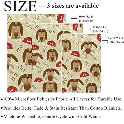 GENERIC Lovely Little Dog Bone Dog Food Fleece Throw Blanket For Couch Lightweight Plush Fuzzy 4 GENERIC Lovely Little Dog Bone Dog Food Fleece Throw Blanket For Couch Lightweight Plush Fuzzy - Image 4