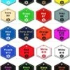 My Identity Doctor Guide Dog ID Tag Custom Engraved Hexagon Plastic - Yellow - Large