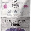 Canine Cravers Single Ingredient Dog Treats – Tender Pork Thins - Human Grade Air Dried Hypoallergenic Pet Food – Grain, Gluten, And Soy Free – 100% All Natural – 5.3 Oz