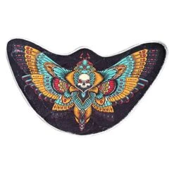 Fun Moths Insect Skull Totem Pattern Dog Feeding Mats Pet Mat Super Absorbent Microfiber Pet Rug Pattern Art Print Plush Rugs Dog Cat Food Mat For Floors Bathroom 32" X 22" Non-Slip Carpet