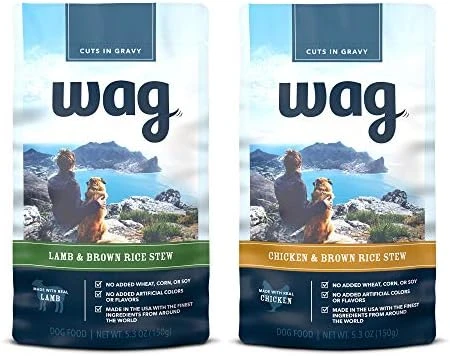 Amazon Brand - Wag Wet Dog Food Topper, Chicken & Lamb Brown Rice Stew In Gravy Variety Pack, 5.3 Oz Pouches (Pack Of 24) 9 Amazon Brand - Wag Wet Dog Food Topper, Chicken & Lamb Brown Rice Stew In Gravy Variety Pack, 5.3 Oz Pouches (Pack Of 24) - Image 9
