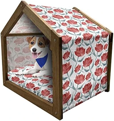 Ambesonne Fruit Wooden Dog House, Watermelon Slices On Pastel Colored Background Pop Art Fresh Food, Indoor & Outdoor Portable Dog Kennel With Pillow And Cover, X-Large, Almond Green Dark Coral 12 Ambesonne Fruit Wooden Dog House, Watermelon Slices On Pastel Colored Background Pop Art Fresh Food, Indoor & Outdoor Portable Dog Kennel With Pillow And Cover, X-Large, Almond Green Dark Coral - Image 12