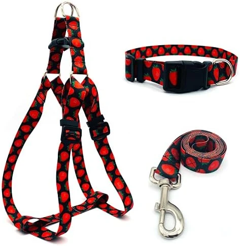 Large Dog Harness And Leash Set With Collar, No Pull Dog Harness No Escape Chew Proof Durable Dog Leash Personalized Adjustable Buckle Dog Collar With Pizza Food Pattern 9 Large Dog Harness And Leash Set With Collar, No Pull Dog Harness No Escape Chew Proof Durable Dog Leash Personalized Adjustable Buckle Dog Collar With Pizza Food Pattern - Image 9
