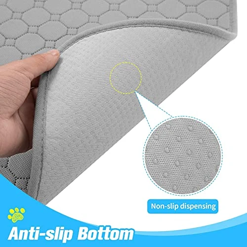 Waterproof Dog Food Mat Non-Slip - Pack Of 2 Dog Bowl Mat Absorbent Pet Feeding Mats Washable Pee Pads For Puppies Cats, Solid Grey 24" X 16" 4 Waterproof Dog Food Mat Non-Slip - Pack Of 2 Dog Bowl Mat Absorbent Pet Feeding Mats Washable Pee Pads For Puppies Cats, Solid Grey 24" X 16" - Image 4