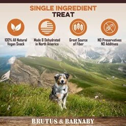 BRUTUS & BARNABY Thick Cut Sweet Potato Dog Treat Full Slices - Single Ingredient Dried Sweet Potato Dog Treats - Vegan Low Fat All Natural Dog Treats - Healthy Dog Treats With No Added Preservatives -Zoomie Shop 51l7rSx7ZnL