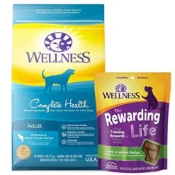 Wellness Dog Food And Treats Trial Bundle: Complete Health Dry Food, Whitefish 5lb & Rewarding Life Soft Treats, Lamb And Salmon