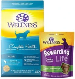 Wellness Dog Food And Treats Trial Bundle: Complete Health Dry Food, Whitefish 5lb & Rewarding Life Soft Treats, Lamb And Salmon -Zoomie Shop 51lABBJmdaL. AC