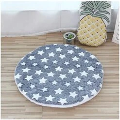 UNOVAP Soft Pet Dog Mat Cotton Paws Footprints Washable Round Pet Blanket Double-Sided Warm Sleeping Bed (Color : Coffee, Size : Diameter 50cm) -Zoomie Shop 51lMmHHGJL. AC