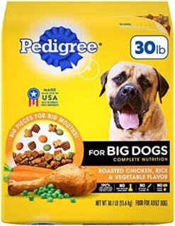 Pedigree For Big Dogs Adult Complete Nutrition Large Breed Dry Dog Food Roasted Chicken, Rice & Vegetable Flavor Dog Kibble, 16 Lb. Bag -Zoomie Shop 51lS2JEzYvS. AC