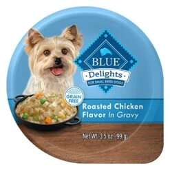 Blue Buffalo Delights Natural Adult Small Breed Wet Dog Food Cup, Roasted Chicken Flavor In Hearty Gravy 3.5-oz (Pack Of 12) 11 Blue Buffalo Delights Natural Adult Small Breed Wet Dog Food Cup, Roasted Chicken Flavor In Hearty Gravy 3.5-oz (Pack Of 12) -Zoomie Shop 51lcCfgwo4L