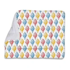 GENERIC Multicolor Warming Cushion Mat For Cats Dogs Small Pets Ice Cream Cones 50s Time Colored Drawings For Bed, Couch, Sofa, Travel,Washable & Lightweight Food Decor 25" X 35"