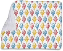 GENERIC Multicolor Warming Cushion Mat For Cats Dogs Small Pets Ice Cream Cones 50s Time Colored Drawings For Bed, Couch, Sofa, Travel,Washable & Lightweight Food Decor 25" X 35" -Zoomie Shop 51lggzrDUdL. AC