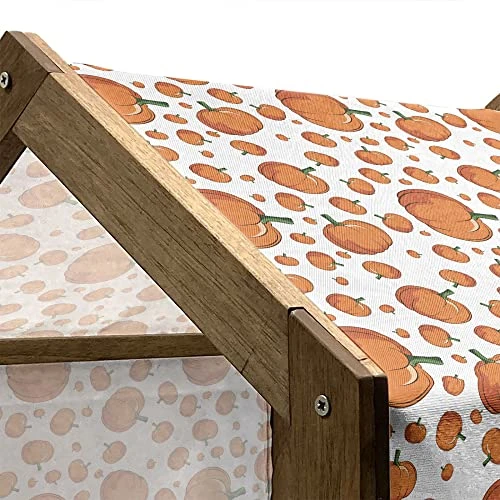 Lunarable Pumpkin Wooden Dog House, Colorful Fruits Of The Autumn Halloween Vegetarian And Vegan Food Options, Outdoor & Indoor Portable Dog Kennel With Pillow And Cover, X-Large, Orange Green 3 Lunarable Pumpkin Wooden Dog House, Colorful Fruits Of The Autumn Halloween Vegetarian And Vegan Food Options, Outdoor & Indoor Portable Dog Kennel With Pillow And Cover, X-Large, Orange Green - Image 3