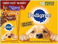 PEDIGREE CHOICE CUTS In Gravy Adult Soft Wet Meaty Dog Food Variety Pack, (18) 3.5 Oz. Pouches -Zoomie Shop 51m3WSH9Z7L. AC