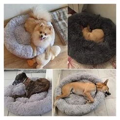 UNOVAP Pet Mat Donut Furry Pet Bed Round Mat Small Medium-Sized Animals Sleep With The Mat (Color : Apricot, Size : S 40CM) -Zoomie Shop 51m91lwXnhL