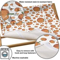 Lunarable Pumpkin Pet Hammock, Colorful Fruits Of The Autumn Halloween Vegetarian And Vegan Food Options, Bed For Kittens Canopy With Durable Wooden Frame, 22" X 19 1/2" X 13", Orange Green -Zoomie Shop 51mCtI6wuQL