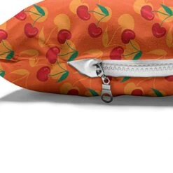 Ambesonne Fruits Pet Bed, Cherry Branches And Leaves Summer Eat Organic Food Motif Print, Chew Resistant Pad For Dogs And Cats Cushion With Removable Cover, 24" X 39", Burnt Orange And Multicolor -Zoomie Shop 51mF4GJmyVL