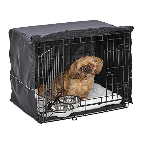ICrate Dog Crate Starter Kit | 24-Inch Dog Crate Kit (Black) & Glad For Pets Black Charcoal Puppy Pads 23" X 23" | Puppy Potty Training Pads, 100 Count 2 ICrate Dog Crate Starter Kit | 24-Inch Dog Crate Kit (Black) & Glad For Pets Black Charcoal Puppy Pads 23" X 23" | Puppy Potty Training Pads, 100 Count - Image 2
