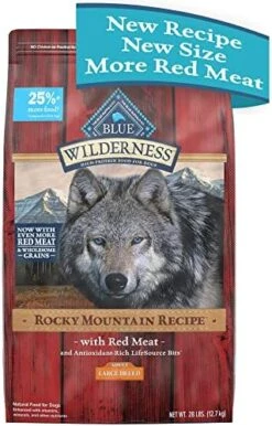 Blue Buffalo Wilderness Rocky Mountain Recipe High Protein Natural Large Breed Adult Dry Dog Food, Red Meat With Grain 28 Lb Bag -Zoomie Shop 51mRlnoMeL. AC