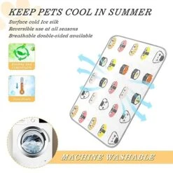 Washable Dog Cooling Mat Cute Japanese Food Summer Cats Sleeping Mat Sushi Dog Bed Mats 23.6 * 38.6inch Pet Ice Silk Sleep Kennel Pad Animal Sleep Bed For Home Outdoor Travel -Zoomie Shop 51mePUggJJL