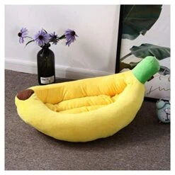 YangYan Lovely Banana Warm Kennel Cat House Cat Dog Lounger Bed Pet Small Dog Pet Bed Rabbit Hamster Nest Bed Pet House Dog Lounge (Color : Yellow, Size : 70cmX40cmX15cm) -Zoomie Shop 51n1fmrgWJL