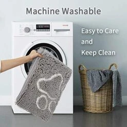 Dog Mat For Floor,Grey 20x31Inch Muddy Mats For Dogs,Pet Dog Feeding Mat Rug For Food And Water,Dries Quickly, Machine Washable -Zoomie Shop 51n2zonqMNL