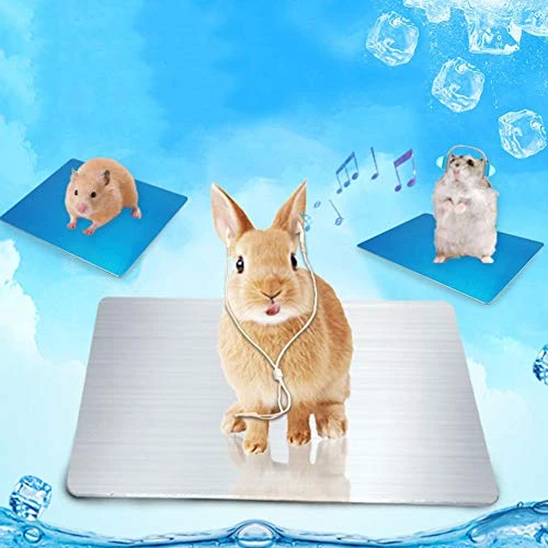 SONGBIRDTH Summer Small Pet Hamster Rabbit Aluminum Alloy Cooling Mat Non-Slip Cage Bed Pad,Breathable Cotton Blend,Removable Easy To Clean Silver L 2 SONGBIRDTH Summer Small Pet Hamster Rabbit Aluminum Alloy Cooling Mat Non-Slip Cage Bed Pad,Breathable Cotton Blend,Removable Easy To Clean Silver L - Image 2