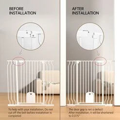 Extra Tall Wide Baby Gate With Cat Door For Stairs Doorways Dog Pet Cat Gate With Walk Througe Door Pressure Mounted -Zoomie Shop 51nHWxvNUJL