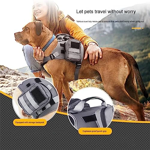 Service Dog Vest Breathable Service Dog Harness Adjustable Pet Vest With Handle For Outdoor Training Walking (Grey, L) 5 Service Dog Vest Breathable Service Dog Harness Adjustable Pet Vest With Handle For Outdoor Training Walking (Grey, L) - Image 5