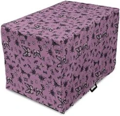 Ambesonne Dessert Dog Crate Cover, Cherry Ice Cream Patterns Summer Foods Frozen Fruits Delicious Art, Easy To Use Pet Kennel Cover For Small Dogs Puppies Kittens, 22 Inch, Lavender Pale Fuchsia -Zoomie Shop 51nXtsljFxL. AC