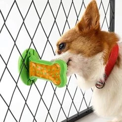 Dog Training Toy/Tools/Aid Treat Dispenser (Peanut Butter Toy For Crate Training, Secures To Crate, Reduces Anxiety) For Large/Medium/Small Size Dogs Cage Puppy Pet Crate Indoor Kennels Supplies -Zoomie Shop 51nh3ufuGCL. AC