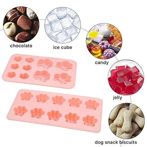 Elesunory Silicone Dog Treat Molds, Silicone Puppy Paw And Bone Mold, Stainless Steel Dog Bone Cookie Cutters With 100Pcs Dog Treat Bags, Non-Stick Food Grade Dog Molds For Chocolate, Candy, Ice Cube 5 Elesunory Silicone Dog Treat Molds, Silicone Puppy Paw And Bone Mold, Stainless Steel Dog Bone Cookie Cutters With 100Pcs Dog Treat Bags, Non-Stick Food Grade Dog Molds For Chocolate, Candy, Ice Cube - Image 5