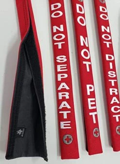 ActiveDogs Service Dog Identification Velcro Leash Wrap Set W/ 15" Long Leash - Red, Set Of 4: Service Dog, Do Not Pet, Separate, Distract 12 ActiveDogs Service Dog Identification Velcro Leash Wrap Set W/ 15" Long Leash - Red, Set Of 4: Service Dog, Do Not Pet, Separate, Distract -Zoomie Shop 51o0hyEYNWL