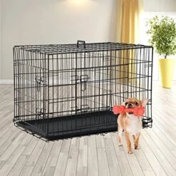 BLKMTY Foldable Dog Crate Wire Metal Dog Cage Large 30" Dog Kennel W/Divider Panel Double-Door Animal Segregation Cage Pet Crate W/Tray Dog Crates Indoor Outdoor Travel Camping Pet Playpen -Zoomie Shop 51o2vKH9ewL. AC