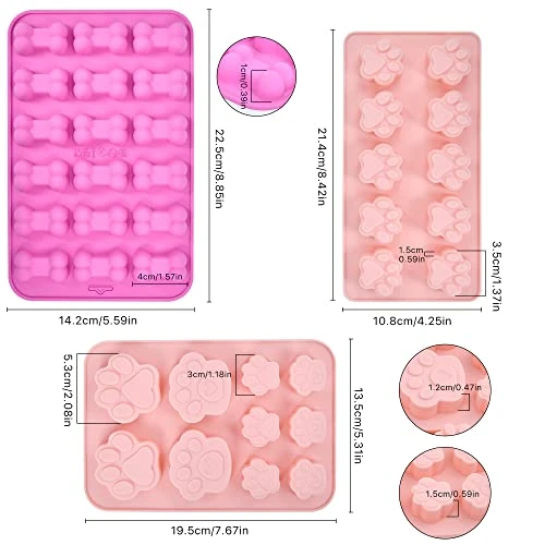 Elesunory Silicone Dog Treat Molds, Silicone Puppy Paw And Bone Mold, Stainless Steel Dog Bone Cookie Cutters With 100Pcs Dog Treat Bags, Non-Stick Food Grade Dog Molds For Chocolate, Candy, Ice Cube 2 Elesunory Silicone Dog Treat Molds, Silicone Puppy Paw And Bone Mold, Stainless Steel Dog Bone Cookie Cutters With 100Pcs Dog Treat Bags, Non-Stick Food Grade Dog Molds For Chocolate, Candy, Ice Cube - Image 2