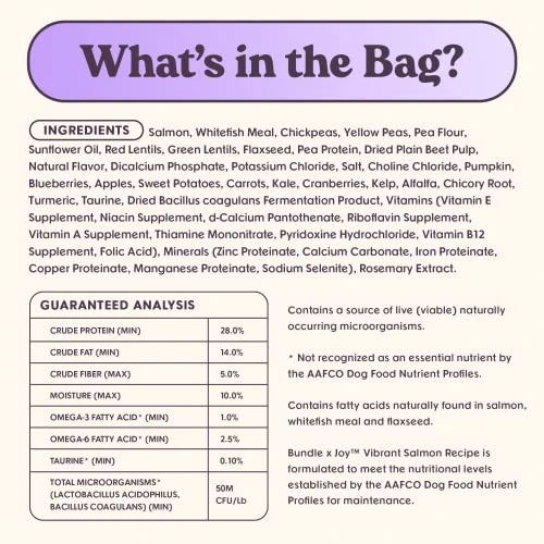 Bundle X Joy Vibrant Salmon Superfood Dog Food - 4lb Bag - Probiotics - Poultry Free 4 Bundle X Joy Vibrant Salmon Superfood Dog Food - 4lb Bag - Probiotics - Poultry Free - Image 4
