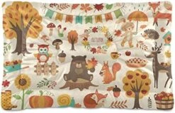 Dog Bed Cartoon Healthy Food Nuts Crate Pad Mat 36''x24'' Washable Pet Bed Cat Beds Soft Dog Mattress- Anti-Slip Kennel Pad Luxury Color -Zoomie Shop 51og4s75TzL. AC