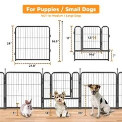 TMEE Dog Playpens 8/16 Panels Dog Pen Outdoor Indoor Dog Fence Exercise Pen 24 Inch Height Pet Play Yard Gate With Doors For Small Dogs/Puppies, Pet Playpen For RV, Camping, Yard, 8 Pcs 15 TMEE Dog Playpens 8/16 Panels Dog Pen Outdoor Indoor Dog Fence Exercise Pen 24 Inch Height Pet Play Yard Gate With Doors For Small Dogs/Puppies, Pet Playpen For RV, Camping, Yard, 8 Pcs -Zoomie Shop 51oxnS8NznL