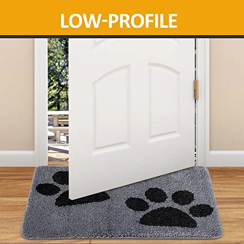Indoor Door Mat 23.5" X 35.5", Dog Door Mat For Muddy Wet Paws And Shoes, Non-Slip, Absorbent, Dirt Resist Mat, Machine Washable Entrance Rug Low-Profile Inside Entry Doormats For Entryway, Grey 4 Indoor Door Mat 23.5" X 35.5", Dog Door Mat For Muddy Wet Paws And Shoes, Non-Slip, Absorbent, Dirt Resist Mat, Machine Washable Entrance Rug Low-Profile Inside Entry Doormats For Entryway, Grey - Image 4