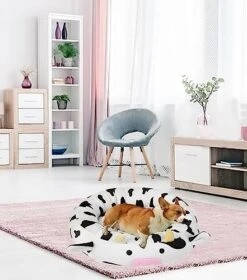 24 Inch Cow Pet Bed, Dog Bed Plush Cat Mat Fulffy Comfy Padded Sleeping Dog Cot For Medium Small Dogs Puppy Kitty 9 24 Inch Cow Pet Bed, Dog Bed Plush Cat Mat Fulffy Comfy Padded Sleeping Dog Cot For Medium Small Dogs Puppy Kitty -Zoomie Shop 51pIQ1ydRiL