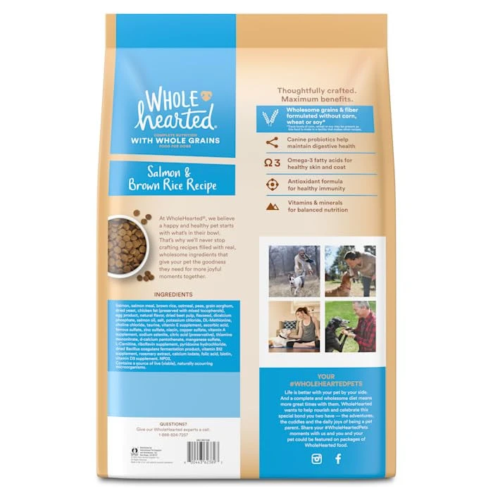 WholeHearted Whole Grains Salmon Recipe Dry Dog Food, 45 Lbs. 2 WholeHearted Whole Grains Salmon Recipe Dry Dog Food, 45 Lbs. - Image 2