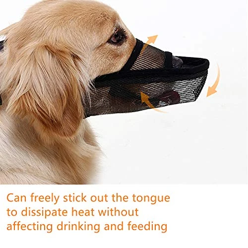 CILKUS Nylon Dog Muzzle Air Mesh Breathable For Small Medium Large Dogs, And Stick Out Tongue Drinkable Pet Muzzle For Anti-Biting Anti-Licking (Large, Black) 5 CILKUS Nylon Dog Muzzle Air Mesh Breathable For Small Medium Large Dogs, And Stick Out Tongue Drinkable Pet Muzzle For Anti-Biting Anti-Licking (Large, Black) - Image 5