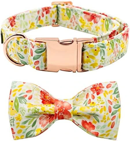 Lionet Paws Dog Collar With Bowtie - Cute Cotton Bowtie Dog Collar With Metal Buckle For Small Dog Girl Boy Gift, S, Neck 10-16in 10 Lionet Paws Dog Collar With Bowtie - Cute Cotton Bowtie Dog Collar With Metal Buckle For Small Dog Girl Boy Gift, S, Neck 10-16in - Image 10