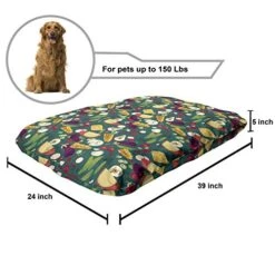 Ambesonne Food Art Pet Bed, Variety Of Veggies And Cheese Corns Camembert Garlic Meal Healthy Vegetable Design, Chew Resistant Pad For Dogs And Cats Cushion With Removable Cover, 24" X 39", Multicolor -Zoomie Shop 51q0RwRYkYL