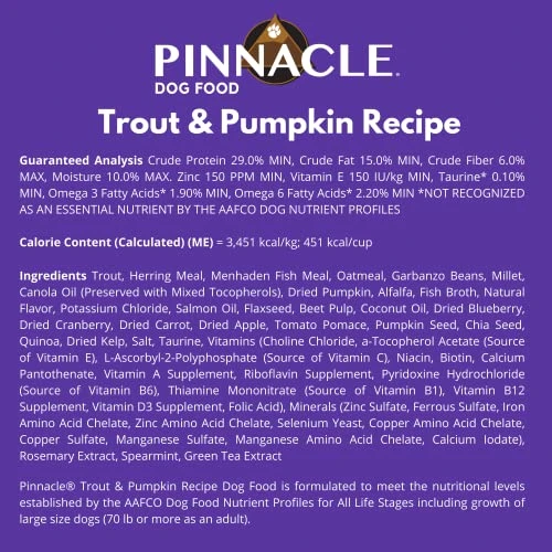 Pinnacle Trout & Pumpkin Dry Dog Food 4 Lb, Infused With Broth 5 Pinnacle Trout & Pumpkin Dry Dog Food 4 Lb, Infused With Broth - Image 5