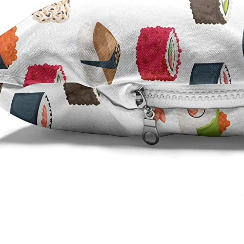 Ambesonne Sushi Pet Bed, Yummy Sushi Rolls Japanese Maki And Nigiri Food Rice And Tuna Traditional Meal, Chew Resistant Pad For Dogs And Cats Cushion With Removable Cover, 24" X 39", Multicolor 5 Ambesonne Sushi Pet Bed, Yummy Sushi Rolls Japanese Maki And Nigiri Food Rice And Tuna Traditional Meal, Chew Resistant Pad For Dogs And Cats Cushion With Removable Cover, 24" X 39", Multicolor - Image 5