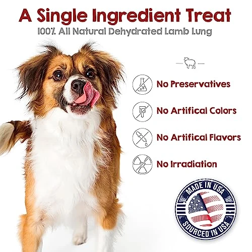 Riley's Premium Dehydrated Lamb Lung Dog Treats - Sourced In USA, Made In USA - Air Dried Crunchy & Delicious Lamb Dog Treats - 6 Oz 2 Riley's Premium Dehydrated Lamb Lung Dog Treats - Sourced In USA, Made In USA - Air Dried Crunchy & Delicious Lamb Dog Treats - 6 Oz - Image 2